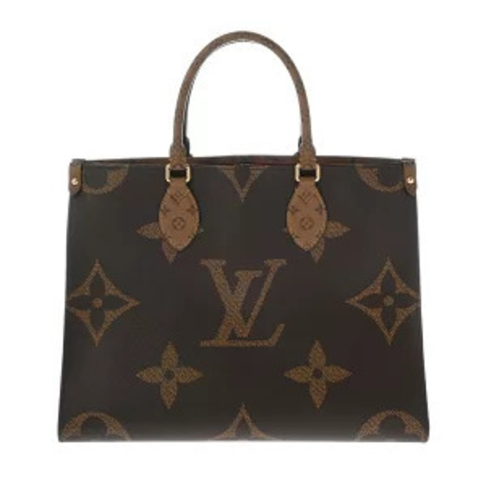 Louis Vuitton Monogram Reverse OnTheGo Canvas Top Handle Bag Brown